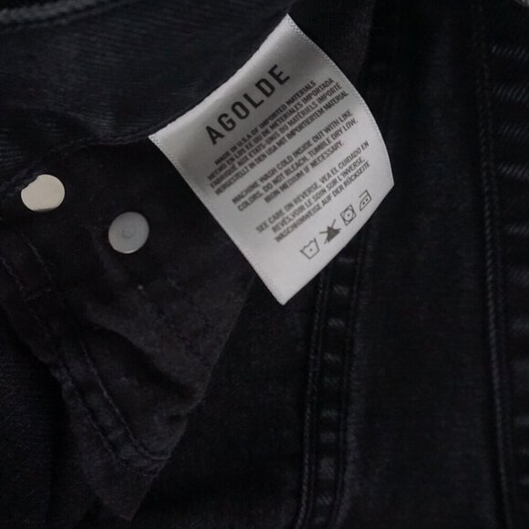 Agolde 90's Black Distressed 100% Cotton Button Fly Straight Leg Jean 26 - Picture 11 of 16